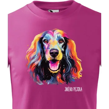 Chlapecké tričko Dětské tričko Afganský chrt, Barva Purpurová, Velikost 134 cm/8 roků, Canvas Dětské tričko 2417