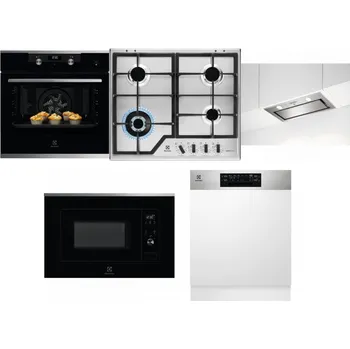 Set domácích spotřebičů ELECTROLUX KODEH70X + ELECTROLUX KGS64362XX + ELECTROLUX LFG716X + ELECTROLUX LMS2203EMX + ELECTROLUX EEM48300IX - přebaleno