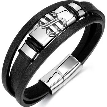 Náramek Pánský ocelový náramek Symbol dolar Černý 21 cm Titan Jewerly PH1504