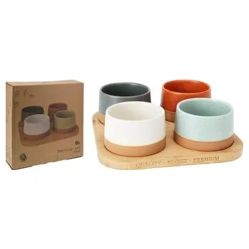 Sada misek na pochutiny servírovací s prkénkem 5 ks