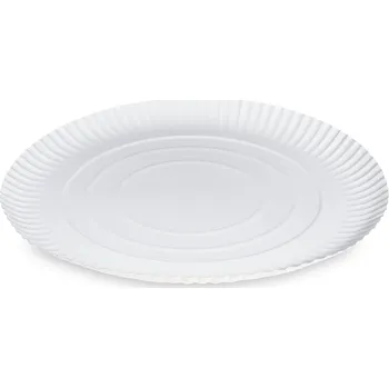 Jednorázové nádobí Papírový talíř (PAP-Recy) hluboký bílý Ø32cm 50 ks