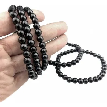 Náramek Šungitový náramek na gumičce - kuličky 6mm