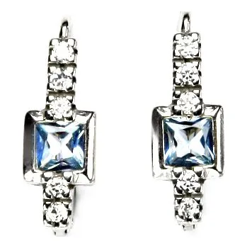 Náušnice Stříbrné náušnice akvamarin - VE37 (Stříbrné náušnice s akvamarinem)
