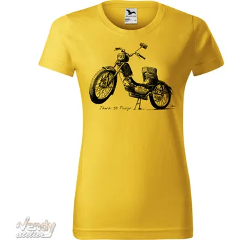 Tričko - Jawa 50 Pionýr Pařez Barva: Žlutá (04), Velikost: L, Střih: Dámské