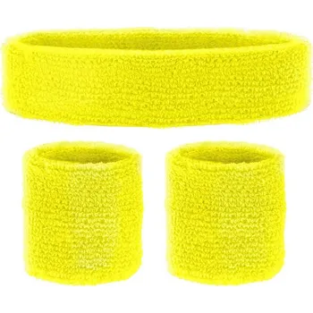 Karnevalový doplněk Widmann Čelenka a potítka 80. léta žlutá