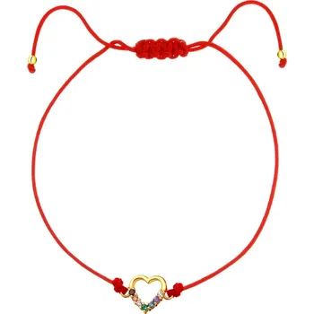 Náramek Náramek s prvky z pozlaceného stříbra a zirkony - srdce - AP530-8963