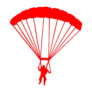 Samolepicí dekorace na vozidlo Parašutista 005 levá (74 - Fluorescentní červená) SAMOLEPKA NA AUTO, NÁLEPKA, FÓLIE, POLEP, TUNING, VLASTNÍ TEXT, TISK, AUTOSAMOLEPKY.cz, POLEPY, OBRÁZEK, LOGO, 3D STICKERS