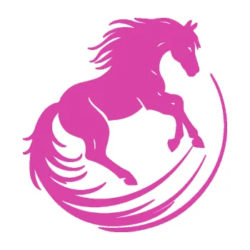 Samolepící dekorace Kůň 107 pravá v kruhu (16 - růžová) SAMOLEPKA NA AUTO, NÁLEPKA, FÓLIE, POLEP, TUNING, VLASTNÍ TEXT, TISK, AUTOSAMOLEPKY.cz, POLEPY, OBRÁZEK, LOGO, 3D STICKERS