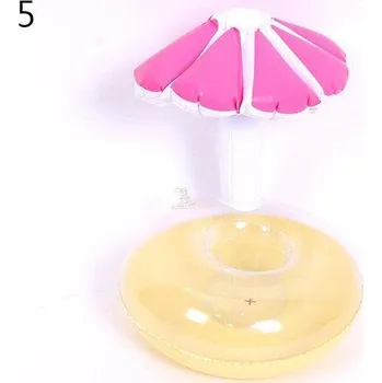 Nafukovací držák nápojů do vody - více variant - růžový deštník na pláži