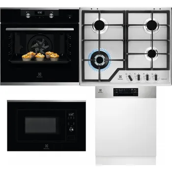 Set domácích spotřebičů ELECTROLUX KODEH70X + ELECTROLUX KGS64362XX + ELECTROLUX LMS2203EMX + ELECTROLUX EEM48300IX - přebaleno