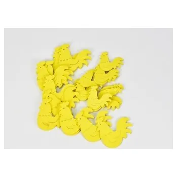 Dřevěná slepička žlutá, sada 20 ks
