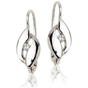 Náušnice Stříbrné náušnice čiré zirkony - VE138 (Stříbrné náušnice se zirkony)