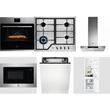 Set domácích spotřebičů ELECTROLUX KOFGH70TX + ELECTROLUX KGS64362XX + ELECTROLUX LFT426X + ELECTROLUX EMS4253TEX + ELECTROLUX EEA27200L + ELECTROLUX LNT3LF18S