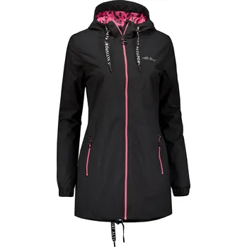 Dámský kabát Dámský kabát ALTISPORT CHELSIE ČERNÁ/RŮŽOVÁ XS