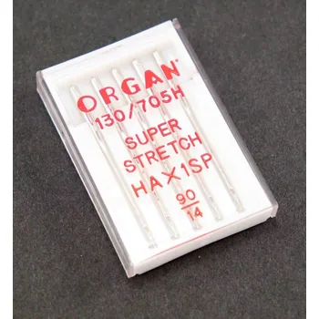 Příslušenství k šicímu stroji Stretchové jehly ORGAN SUPER STRETCH do šicích strojů - 5 ks - velikost 90/14