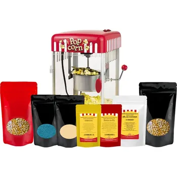Dárkový potravinový koš Popcorn balíček RETRO MIX - sladký & slaný