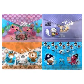 Set školních potřeb Teczka A4+ plastikowa z klipsem mix