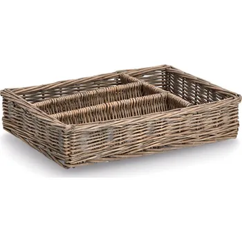 Příborník do zásuvky Zeller Proutěný organizér na příbory, 35 x 25 x 7 cm