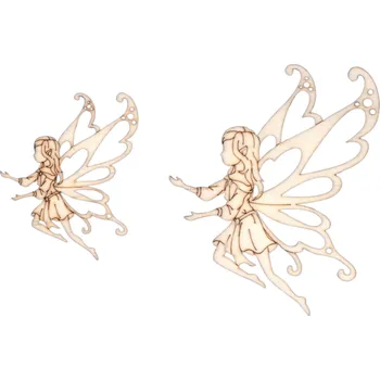 Dřevěná hračka Dřevěný výřez z překližky, ELFÍ VÍLA-velká, 13,5x14,5 cm, 1ks