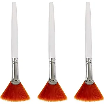 Kosmetický štětec Praktické ploché štětce na masku, měkké, přenosné - oranžový