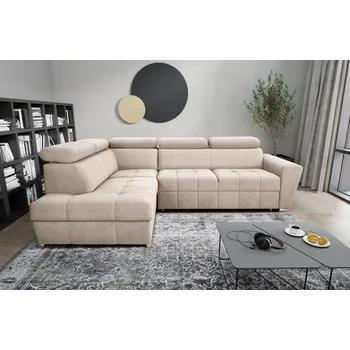 Sedací souprava Rozkládací rohová sedačka KLAUDIE krémová