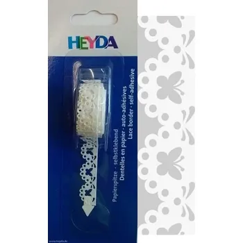 Kancelářské lepidlo HEYDA Samolepící krajka filigran motýlci 12mm bílý
