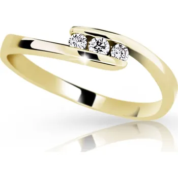 Prsten ŠPERKY-NM, Zlatý prsten se třemi zirkony 1243 Barva zlata: růžová, Velikost prstenu: 55