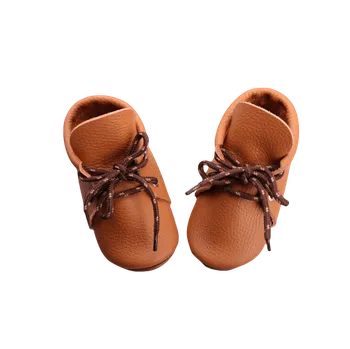 Dětská móda EVTODI Kožené capáčky s koženou podrážkou kotníčkové oranžové 12-18 měsíců Oranžová 21,5