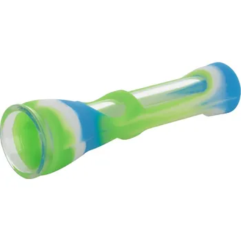 Čistič dýmky Qnubu Skleněná šlukovka se silikonovým obalem 9 cm