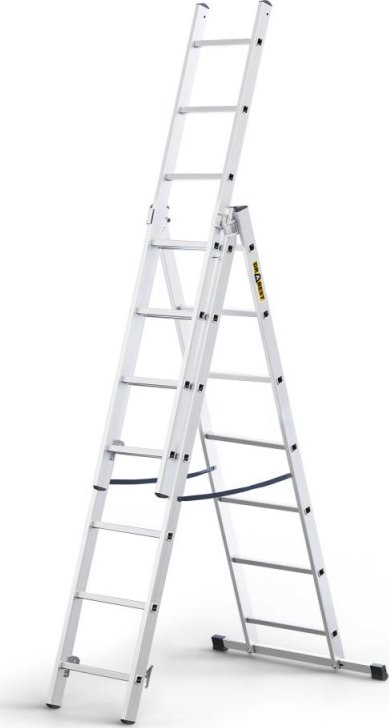 Hliníkový žebřík 3x7 příček třídílný DRABEST DW3-7 HOME