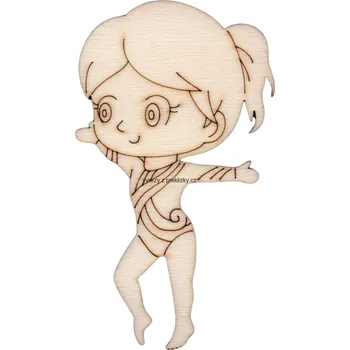 Dřevěná hračka Dřevěný výřez z překližky, BALETKA, 9,8x5,8 cm, 1 kus