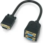 VGA zástrčka - 2 x VGA zásuvka - Lanberg - 200 mm - černá
