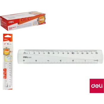 Dětské zboží Pravítko 15cm Deli Pioneer, transparentní