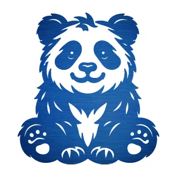 Samolepící dekorace SAMOLEPKA Panda 013 levá spokojená (65 - škrábaný kov modrý) NA AUTO, NÁLEPKA, FÓLIE, POLEP, TUNING, VLASTNÍ TEXT, TISK, AUTOSAMOLEPKY.cz, POLEPY, OBRÁZEK, LOGO, SAMOLEPKY