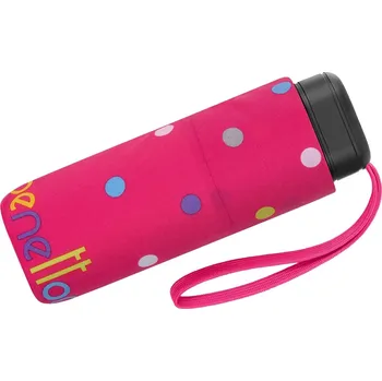 Deštník Benetton Ultra Mini Flat Signature Dot Virtual Pnk