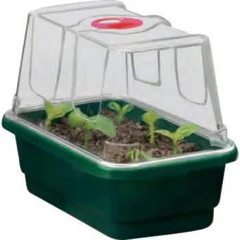 Minipařeniště Garland skleník Mini High Dome Propagator Black s drenáží, tvrdý plast, nevyhřívaný, 17x10x12 cm