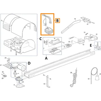 Pohon brány Nice PRSH02 set transformátoru pohonu Nice SPIN11 / SHEL50