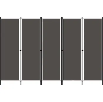 Paraván 5dílný látkový paraván 250 x 180 cm antracit