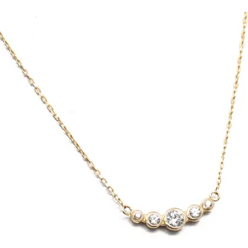 Náhrdelník Stuchlík zlatý náhrdelník s 5 zirkony 2383