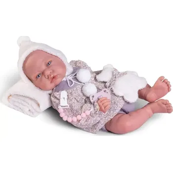 Panenka Antonio Juan Sweet Rebornmiminko holčička s bílou dečkou 40 cm