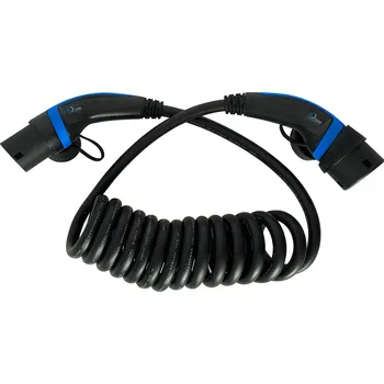 Nabíjecí kabel pro elektromobil Vynikající EV nabíjecí kabel Typ 2 - Typ 2 ( Mennekes )| 32A | 3fáze | délka 5-8m | do 22kW , Délka 5m spirála