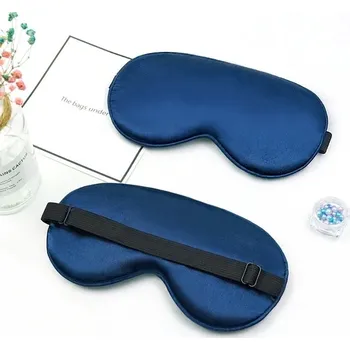 Škraboška na spaní Hedvábná spací maska na oči pro relaxaci | Maska na spaní - Tmavě modrá