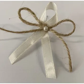 Svatební dekorace Vývazek k myrtě krémovo-přírodní