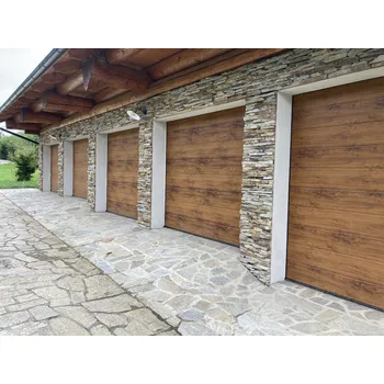 Garážová vrata Hörmann 2500x2000 sekční garážová vrata RenoMatic Dococolor dřevodekory zlatý dub,tmavý dub, noční dub Night Oak pohon vč 2 kusů ovladačů Barvy: Night Oak