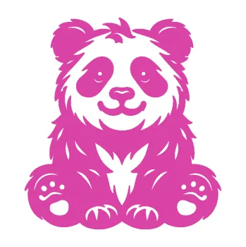 Samolepící dekorace Panda 013 levá spokojená (16 - růžová) SAMOLEPKA NA AUTO, NÁLEPKA, FÓLIE, POLEP, TUNING, VLASTNÍ TEXT, TISK, AUTOSAMOLEPKY.cz, POLEPY, OBRÁZEK, LOGO, 3D STICKERS