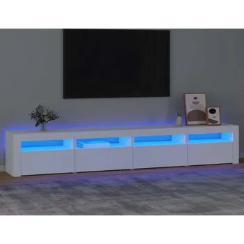 Televizní stolek vidaXL TV skříňka s LED osvětlením 240x35x40 cm [3152763] Barva: Bílá