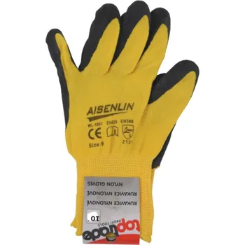 Pracovní rukavice Rukavice nylonové - velikost 9, s latexovou dlaní a úpletem