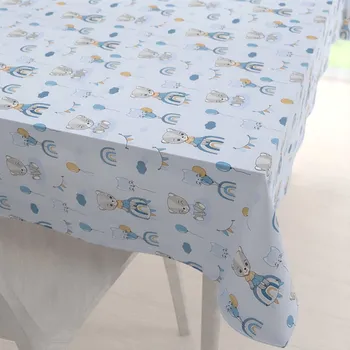 ubrus Dětský bavlněný obdélníkový ubrus Sandra SA-463 Medvídci s balonky na světle modrém 50x100 cm
