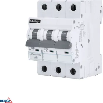 Jistič Jističe Schelinger 10kA, 3-pólové Jmenovitý proud In: 25 A, Charakteristika: C