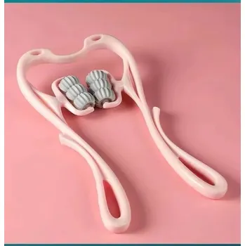 Masážní přístroj Masážní přístroj na krk a ramena s míčky Shiatsu | váleček na masáž - růžový